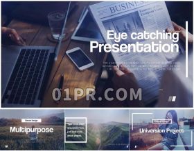Pr公司图文幻灯片模板 12张85秒简洁大气企业活动宣传 Pr模板片头